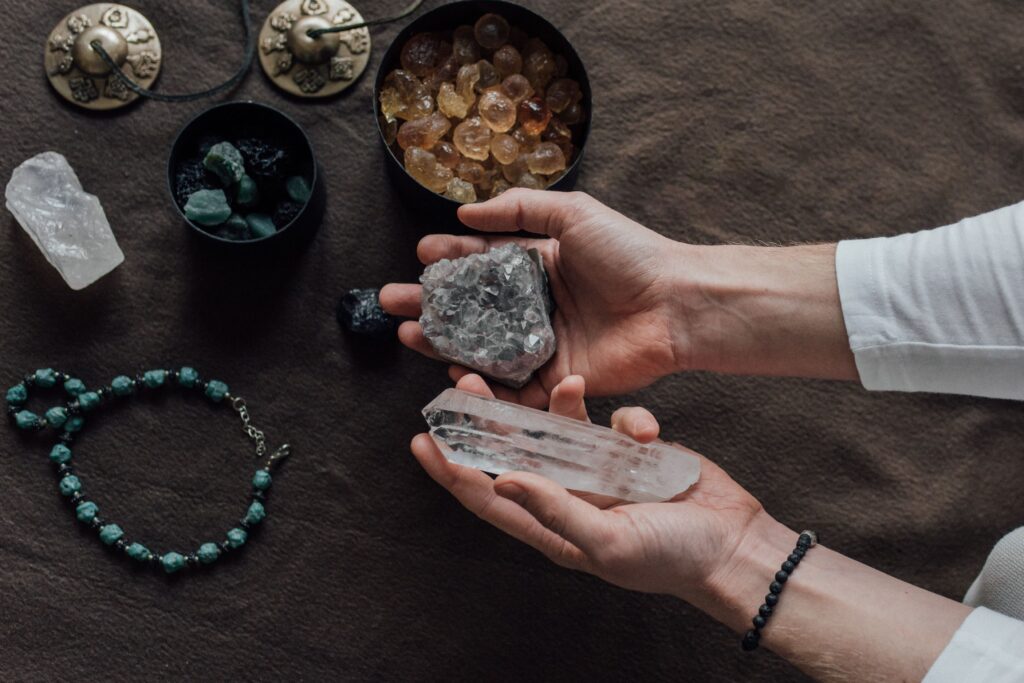 Natural crystal bracelet inspired by Taoist philosophy, crystal symbolism, mindfulness, and spiritual balance